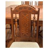 Distinctive Vintage Victorian Renaissance Dining Room Table with Six Sensational Chairs