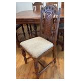 Distinctive Vintage Victorian Renaissance Dining Room Table with Six Sensational Chairs