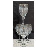 Set of Elegant Libbey Frosted Holly Stemware