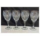 Set of Elegant Libbey Frosted Holly Stemware