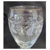 Set of Elegant Libbey Frosted Holly Stemware