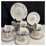 Vintage Brick Oven Jardin Bleu Stoneware Dinnerware