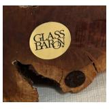 Glass Baron Eagle with 22K Gold Accented on Burled Wood Base