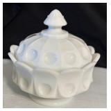 Vintage Milk Glass Compote and Candy Dish Set including Vintage West Moreland Milk Glass