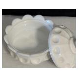 Vintage Milk Glass Compote and Candy Dish Set including Vintage West Moreland Milk Glass