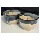Pair of Art Pottery Baking Dishes / Apple Baker