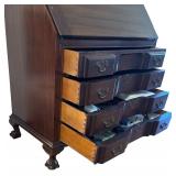 Antique Wooden Secretary Desk with Fold-Down Writing Surface / Antique Mahogany Writing Desk / Secretary Desk Cabinet