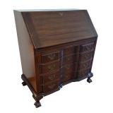 Antique Wooden Secretary Desk with Fold-Down Writing Surface / Antique Mahogany Writing Desk / Secretary Desk Cabinet
