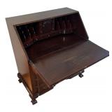 Antique Wooden Secretary Desk with Fold-Down Writing Surface / Antique Mahogany Writing Desk / Secretary Desk Cabinet