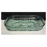 Libbey Orchard Fruit Green Glass Casserole Dishes