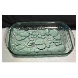 Libbey Orchard Fruit Green Glass Casserole Dishes