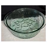 Libbey Orchard Fruit Green Glass Casserole Dishes