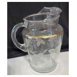 Two Vintage Glass Juice Pitchers and Juicer