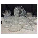 Collection of Crystal and Clear Glass Bowls, Platters, Dishes and More!