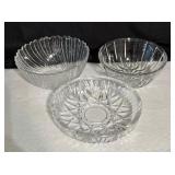 Collection of Crystal and Clear Glass Bowls, Platters, Dishes and More!