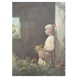 "Young Girl with Daisies" Print by Adolf Schring