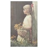 "Young Girl with Daisies" Print by Adolf Schring