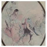 Singing Birds Motif Watercolor Print by Barbara Waldon