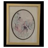 Singing Birds Motif Watercolor Print by Barbara Waldon