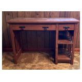 Mission Style Arts and Crafts Writing Desk with Bookshelves