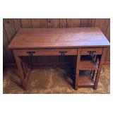 Mission Style Arts and Crafts Writing Desk with Bookshelves