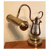 Ornate Vintage Brass Goose Neck Desk Lamp