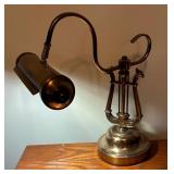 Ornate Vintage Brass Goose Neck Desk Lamp