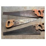 Three Vintage Hand Saws