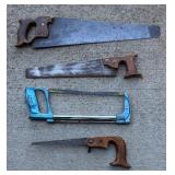 Four Vintage Hand Saws