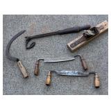 Vintage Draw Knives, Sickle, Planer and More!