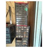 Large Plastic Wall Hanging Shop Storage Drawers and Contents