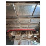 Large Plastic Wall Hanging Shop Storage Drawers and Contents