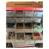 Large Plastic Wall Hanging Shop Storage Drawers and Contents