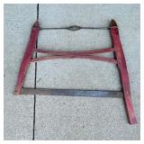 Two Vintage Rustic Bow Saw wall Hanging Cabin Decor Vintage 2 Person Saws