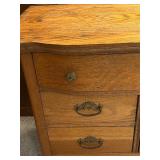 Antique Oak Washstand / Commode with Towel Rack
