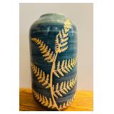 Beautiful Pottery Vase with Fern Overlay Design