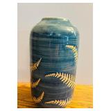 Beautiful Pottery Vase with Fern Overlay Design