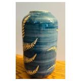 Beautiful Pottery Vase with Fern Overlay Design