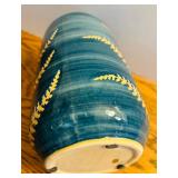 Beautiful Pottery Vase with Fern Overlay Design