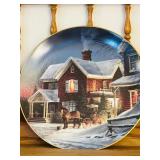 Beautiful Wood Display Shelf with Decorative Plates