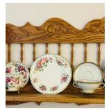 Beautiful Wood Display Shelf with Decorative Plates