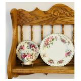 Beautiful Wood Display Shelf with Decorative Plates