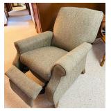 Neutral Colored Upholstered Recliner