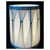 Pair of Vintage Milk Glass Lamps with Pleated Shades