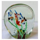 Art Glass Paper Weight and Art Glass Fish Figurine