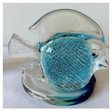 Art Glass Paper Weight and Art Glass Fish Figurine