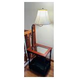 Side Table with Attached 57" Tall Lamp