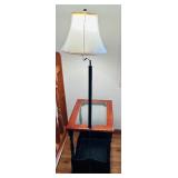 Side Table with Attached 57" Tall Lamp