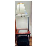 Side Table with Attached 57" Tall Lamp