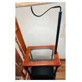 Side Table with Attached 57" Tall Lamp